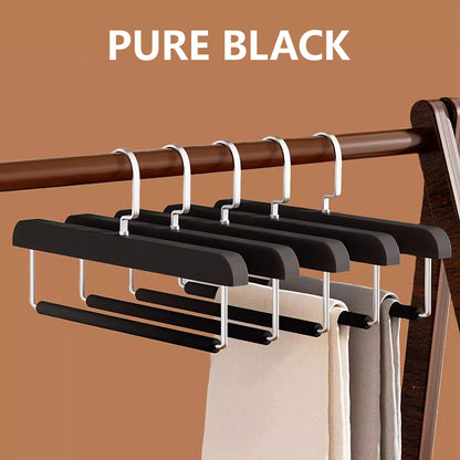 Luxury Wood Trouser Hanger - Velvet Anti-Slip Pants Rack for Wrinkle-Free Garment Care