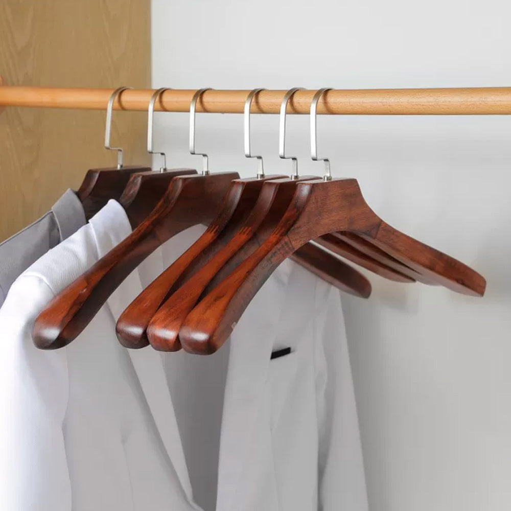 Wide Shoulder Wooden Hangers for Suits & Coats – Vintage Solid Wood