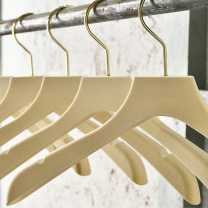 Luxury Beige Velvet Hangers | Non-Slip with Clips for Wedding Dresses & Coats