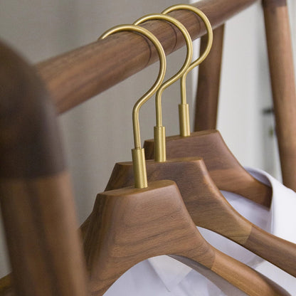 Premium Black Walnut Wood Hangers - Hotel Quality Non-Slip Wide Shoulder Coat Hangers