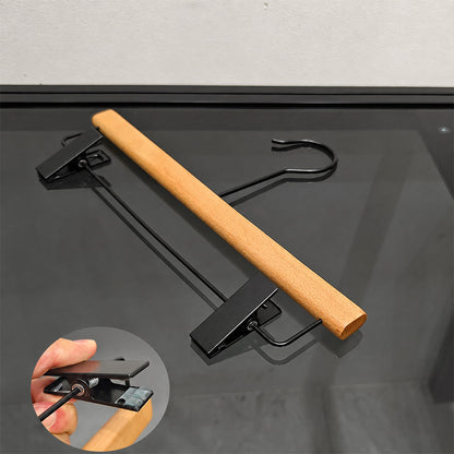 Custom Beech Wood Suit Hangers & Pants Hangers with Clips Wholesale