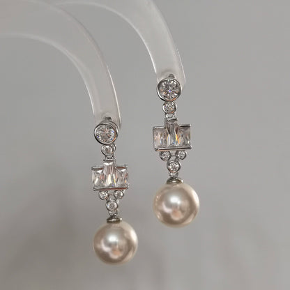 Elegant Faux Pearl Dangle Earrings