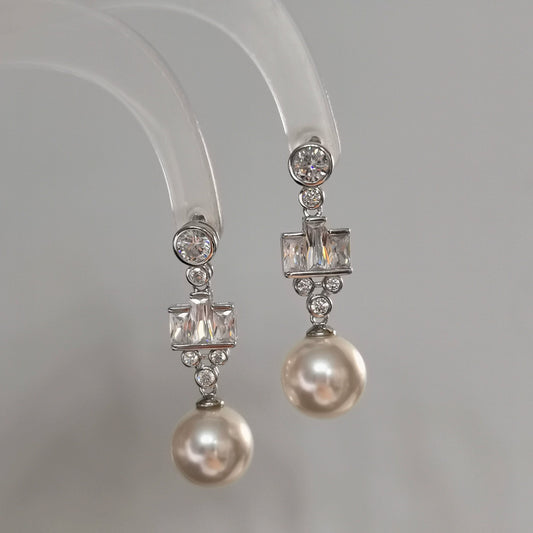 Elegant Faux Pearl Dangle Earrings