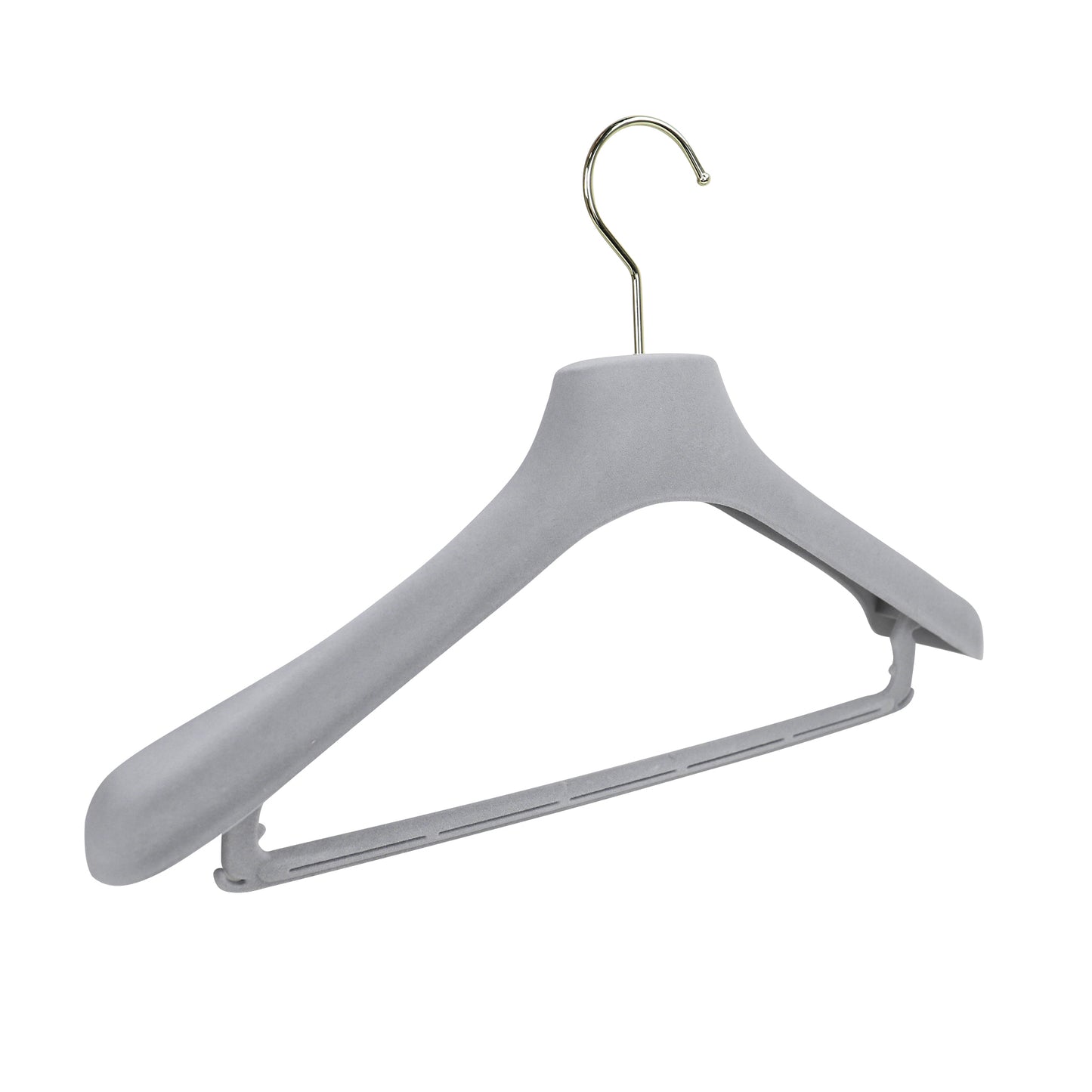 Premium Grey Velvet Suit Hangers with Pants Clips | Non-Slip Coat & Bridal Rack