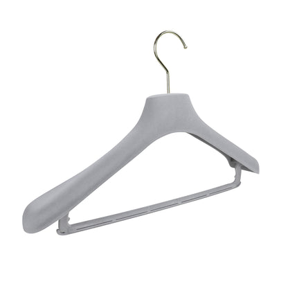 Premium Grey Velvet Suit Hangers with Pants Clips | Non-Slip Coat & Bridal Rack