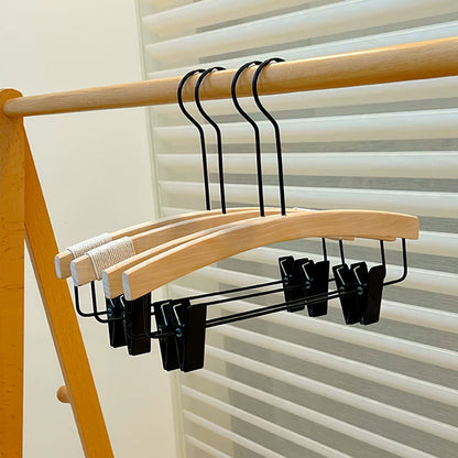 Wood Hanger Pants Clips for Women | Long Hook | No-Mark | Gold Silver Black