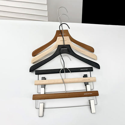 Men's Solid Wood Clothes Hangers | Suit Blazer Trouser Hanger | Walnut Black Natural