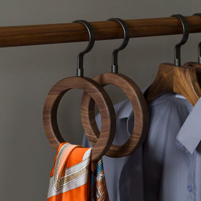 Solid Black Walnut Wooden Hangers for Suits, Pants, Scarves & Handbags
