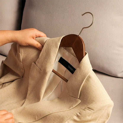 Solid Wood Clothes Hangers with Pants Bar and Shoulder Notches