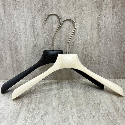 Custom ABS Wood Grain Resin Hangers with Clips for Boutique Stores