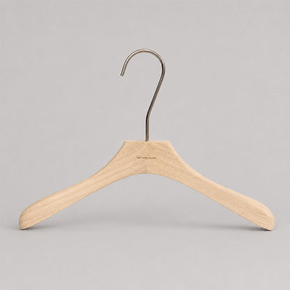 Natural Oak Wooden Suit & Pants Hangers with Clips | Custom Logo