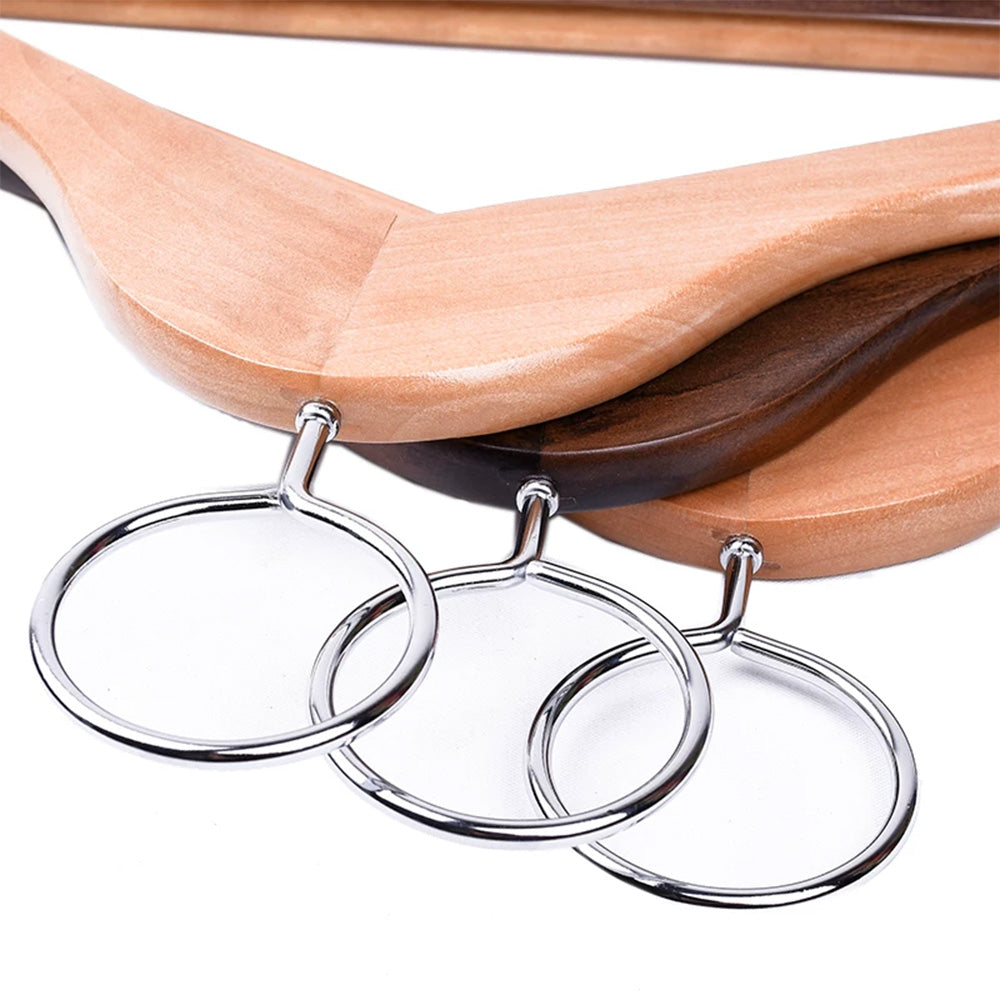 Solid Beech Wood Anti-Theft Hotel Hangers with Closed Ring Hook Wholesale