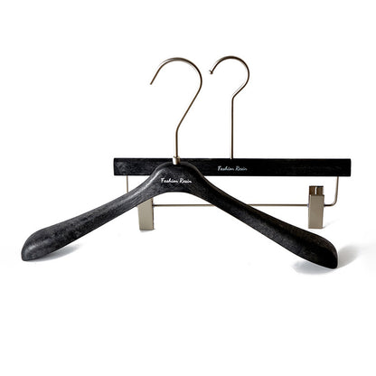 Luxury Matte Black Resin Suit Hanger & Pants Hanger for Men's Wardrobe