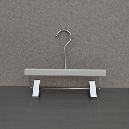 Wholesale Gray Wooden Kids Clothes Hangers with Adjustable Clips