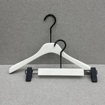 Cream White Wooden Hangers for Women & Adjustable Pants Hangers