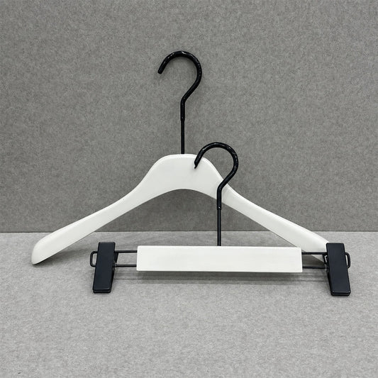 Cream White Wooden Hangers for Women & Adjustable Pants Hangers