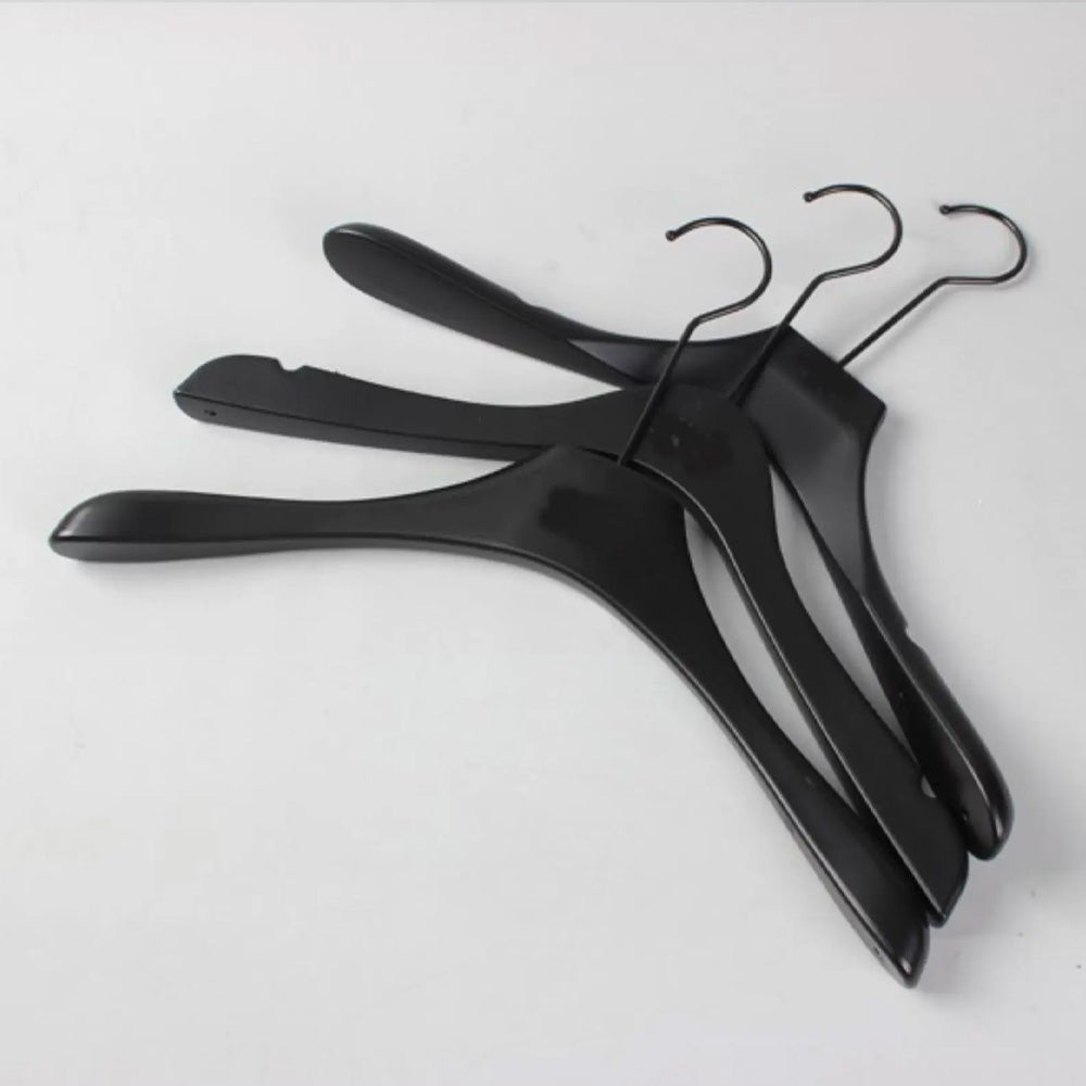 Black Wood Hangers | Non-Slip Solid Wooden Coat & Pants Garment Hanger Set