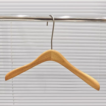 Natural Oak Hangers for Retail Stores - Wooden Coat Hangers with Clips