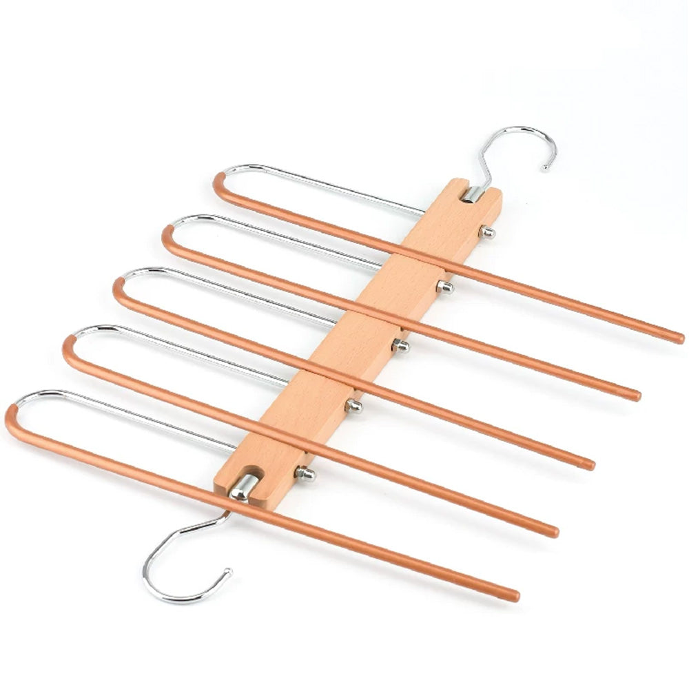 Folding Multi-Layer Pants Hanger for Small Closets and Wardrobe Organization