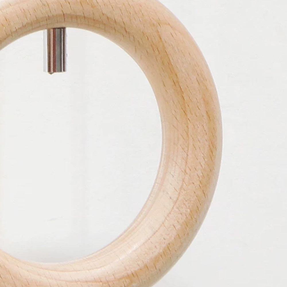 Solid Wood Ring Ceiling-Mounted Clothing Display Rack for Boutiques