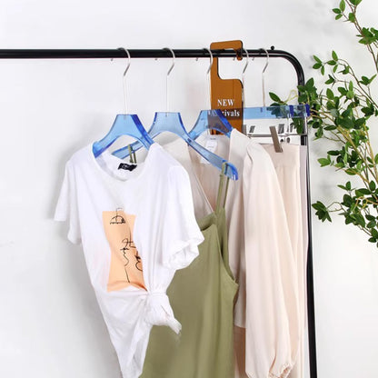 Premium Blue Acrylic Clothes Hanger with Pants Clip - Durable Unisex Store Display