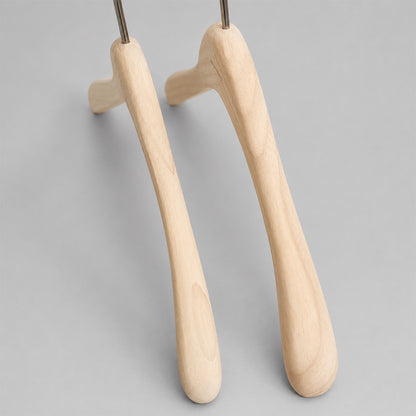 Natural Oak Wooden Suit & Pants Hangers with Clips | Custom Logo