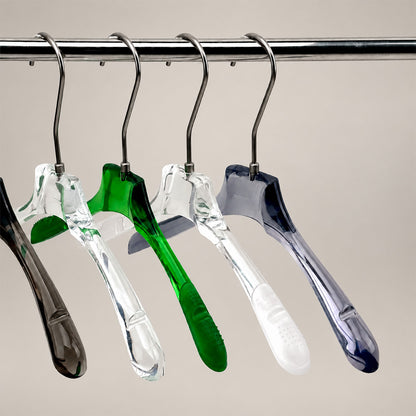 Transparent Acrylic Clothes & Pants Hangers for Boutiques – 50 Pack