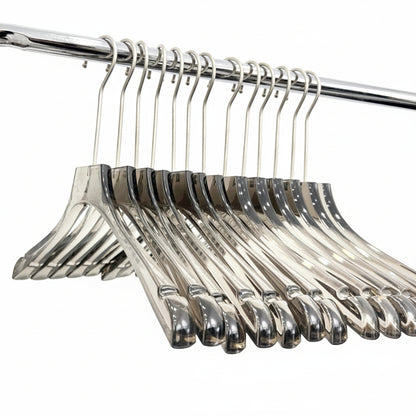 Grey Acrylic Hangers for Suits & Jackets - Premium Unisex Clothes Hangers (50 Pack)