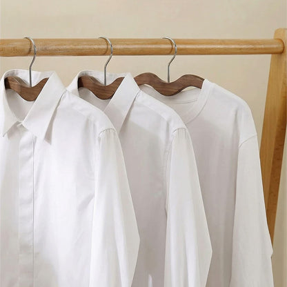 Short-Neck Solid Wood Hanger, M-Shaped Non-Slip Space-Saving Clothes Hanger