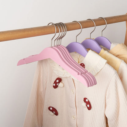 Colored Kids Wooden Hangers with 360° Swivel Hooks | Solid Beech Wood