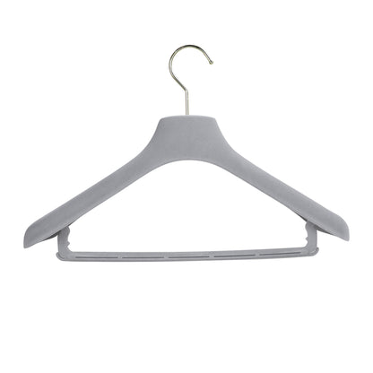 Premium Grey Velvet Suit Hangers with Pants Clips | Non-Slip Coat & Bridal Rack