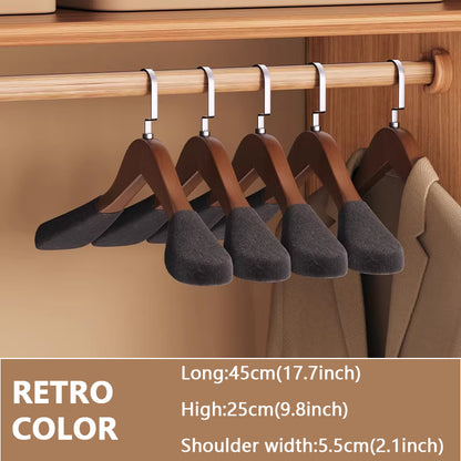 Luxury Wood Hangers for Boutique & Hotel - Non-Slip Velvet Flocked Suit Hangers