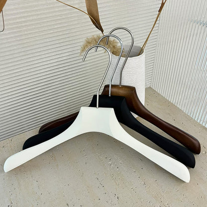 Solid Oak Wooden Hangers for Women with Adjustable Clips & 360° Swivel Hook
