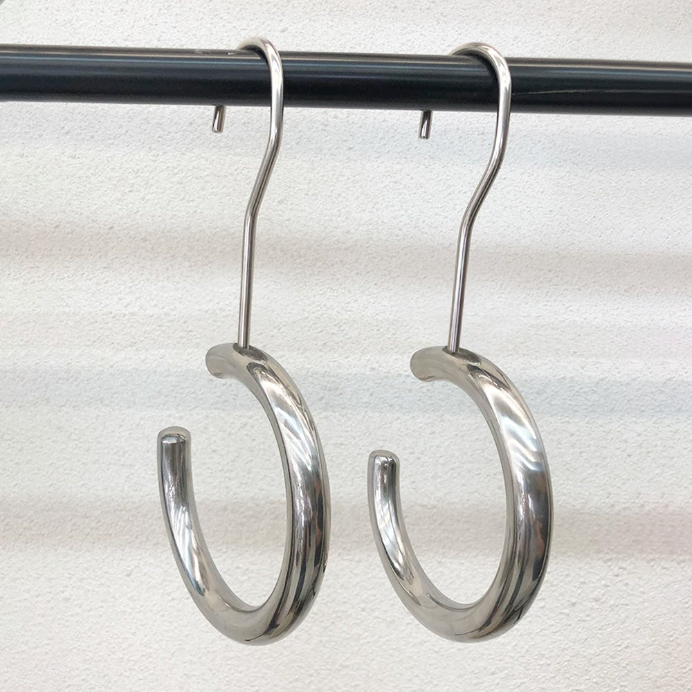 Stainless Steel C-Ring Scarf & Belt Hanger for Closet and Retail Display