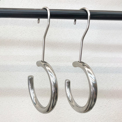 Stainless Steel C-Ring Scarf & Belt Hanger for Closet and Retail Display