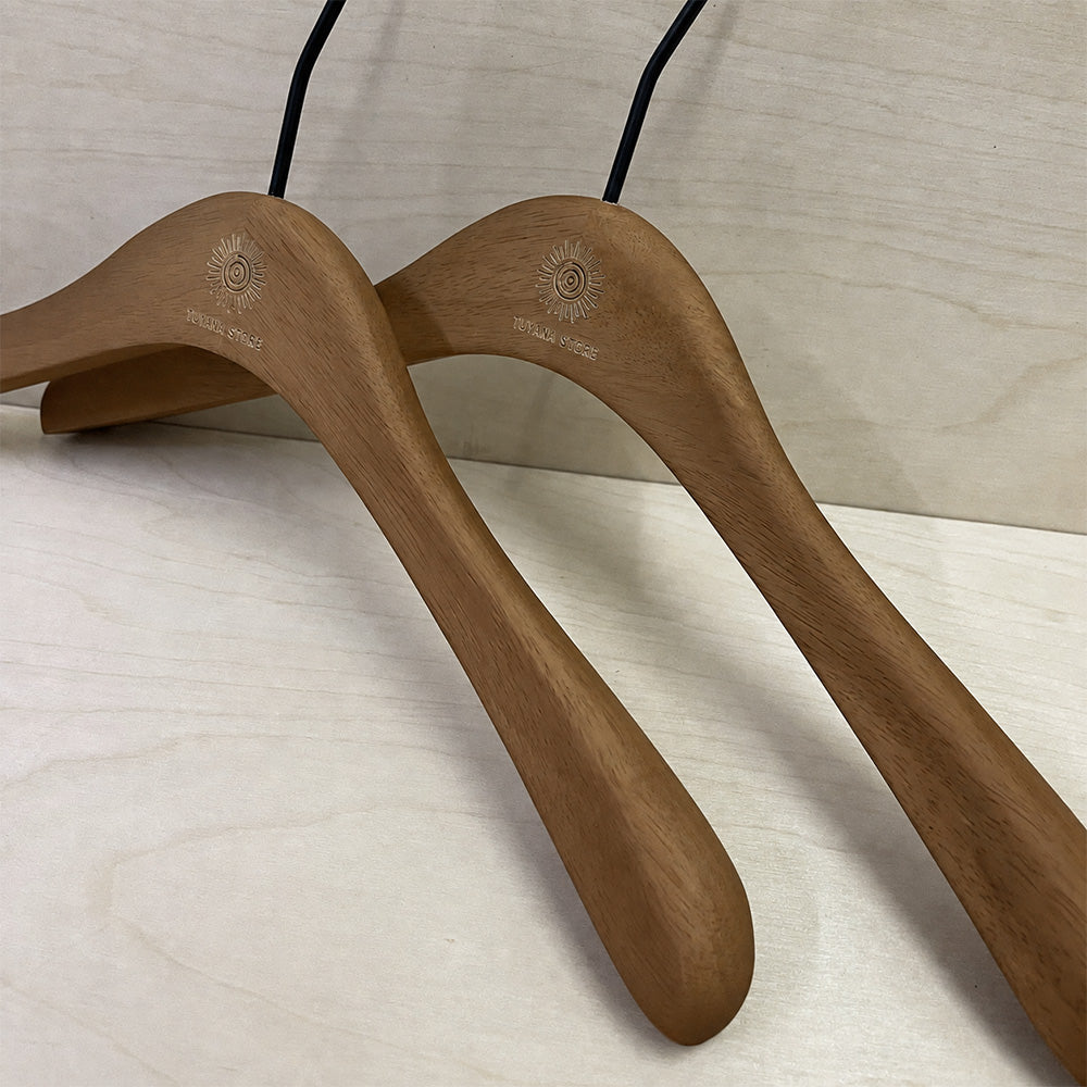 Women’s Walnut Color Solid Wood Hangers & Pants Hangers | Custom Logo Wholesale