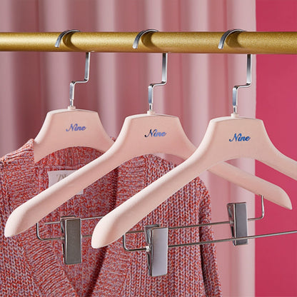 Premium Pink Velvet Hangers - Non-Slip Rotating Clothes Hangers for Boutiques & Homes