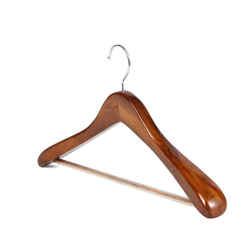 Wooden Hanger Wide Shoulder Natural Wood Finish Suit Coat Display thegarmenthanger