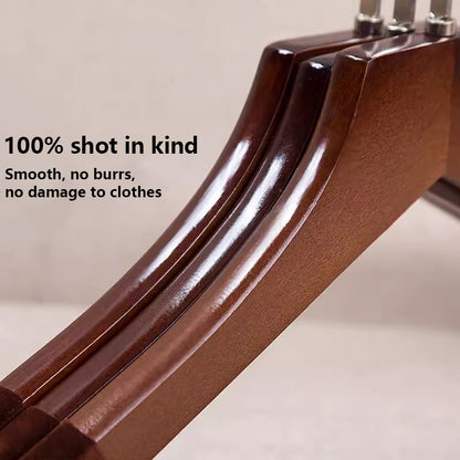 Premium Velvet Wood Hangers - Non-Slip Solid Wood Clothes Hangers for Boutique