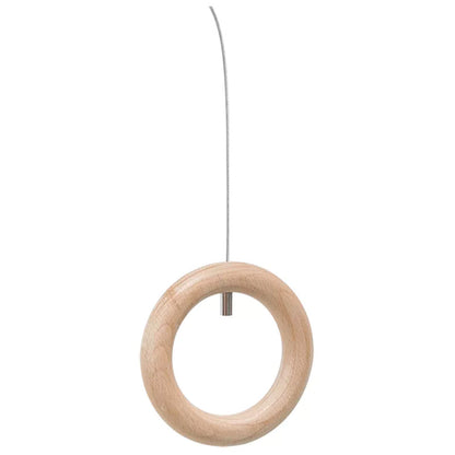 Solid Wood Ring Ceiling-Mounted Clothing Display Rack for Boutiques