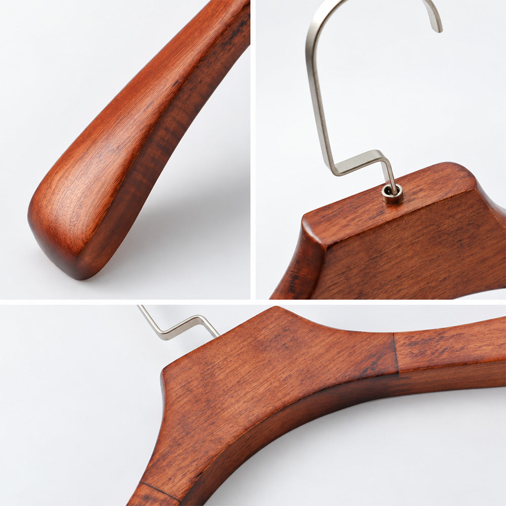 Wide Shoulder Wooden Hangers for Suits & Coats – Vintage Solid Wood