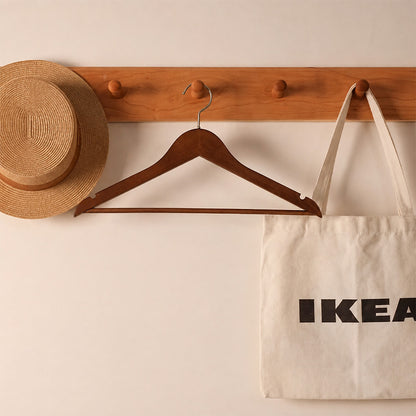 Solid Wood Clothes Hangers with Pants Bar and Shoulder Notches