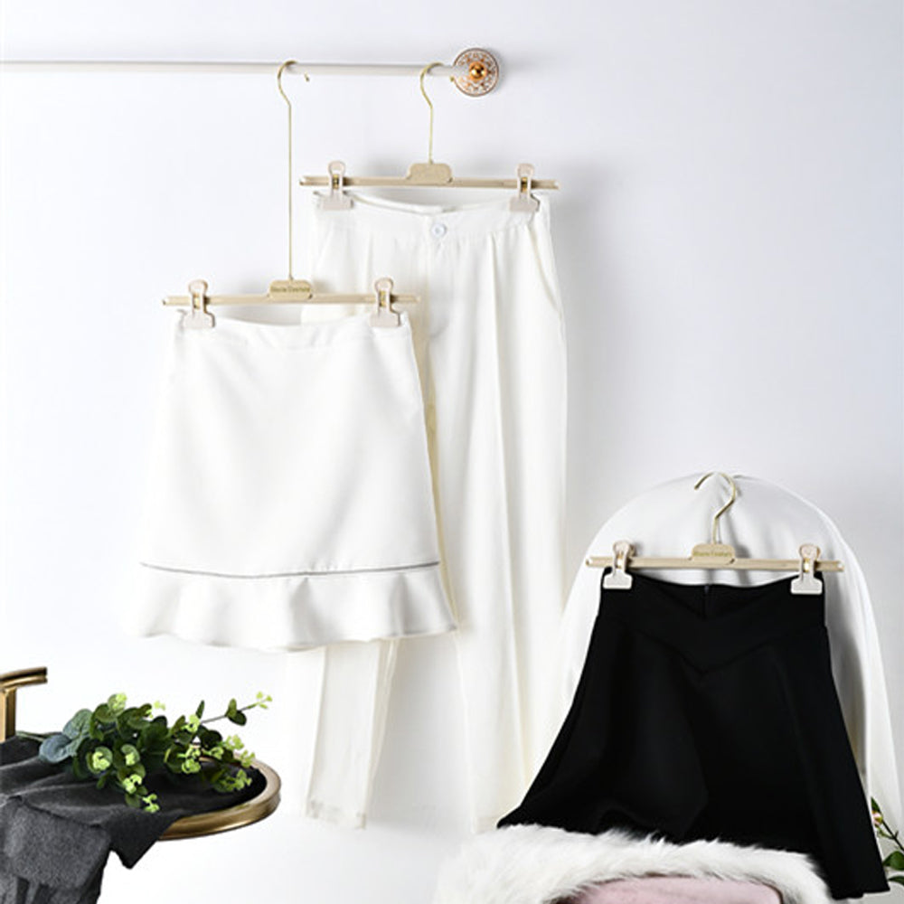 Luxury Beige Velvet Hangers | Non-Slip with Clips for Wedding Dresses & Coats