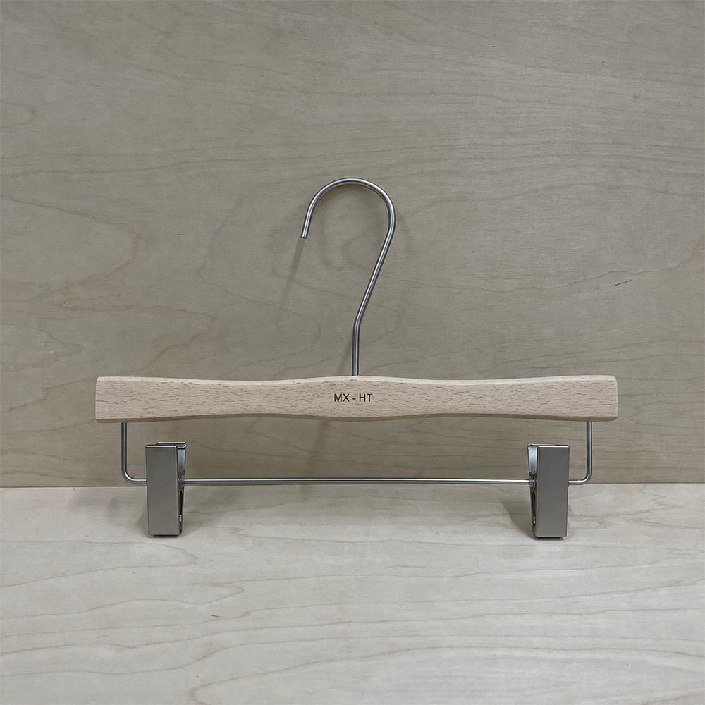 Natural Beech Wood Suit Hangers & Adjustable Clip Pants Hangers | Custom Logo