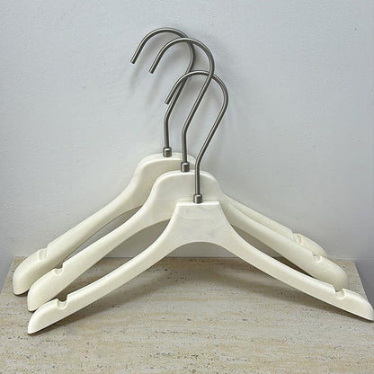 Wholesale Ivory ABS Resin Clothes Hangers with Custom Logo & Adjustable Clips