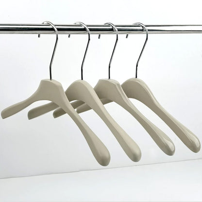 Matte Gray Wooden Hangers Non-Slip | Clothes & Pants Hanger 4 Styles