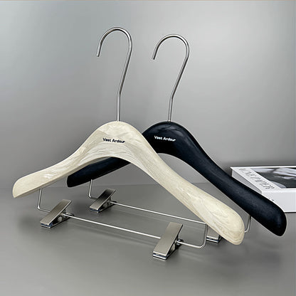 Wholesale Resin Clothes Hangers with Custom Logo and Adjustable Clips