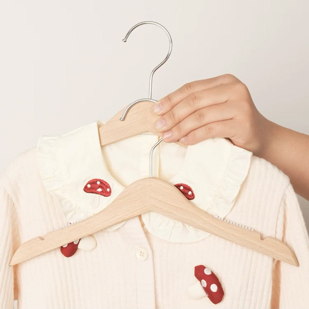 Natural Beech Wood Kids Hangers – Non-Slip Children’s Clothes Hangers