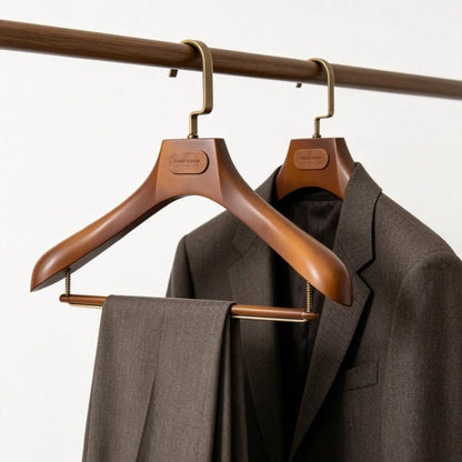 Wholesale Wide Shoulder Plastic Suit Hangers with Trouser Bar | Custom Logo