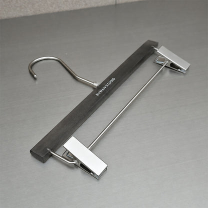 Matte Black Acrylic Hangers for Women with Clips | Custom Logo, 50 PCS